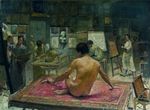 Alexandru Satmari - In atelierul Scolii de Arte Frumoase, 1897.jpg